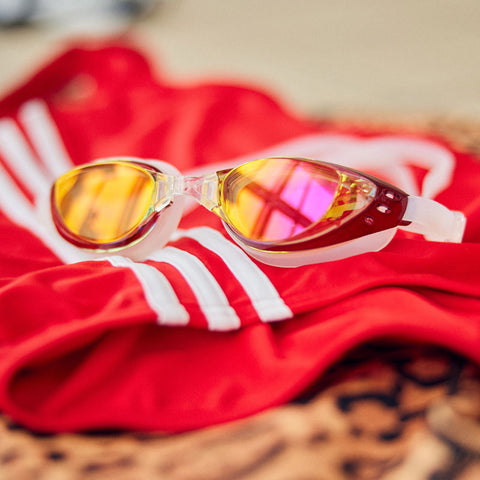 Swimming goggles available with mirrored lenses